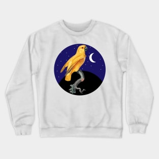 Cute Parrot Vintage Night Background Crewneck Sweatshirt